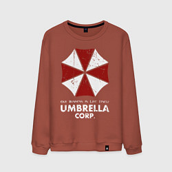 Свитшот хлопковый мужской Umbrella corporation logo, цвет: кирпичный