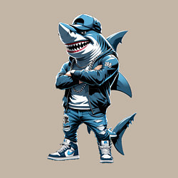 Свитшот хлопковый мужской Акула в кепке, цвет: миндальный — фото 2