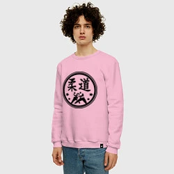 Свитшот хлопковый мужской Дзюдо символ, цвет: светло-розовый — фото 2