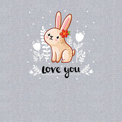 Свитшот хлопковый мужской Love you bunny, цвет: меланж — фото 2