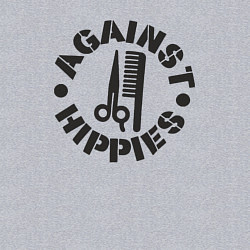 Свитшот хлопковый мужской Я против хиппи, цвет: меланж — фото 2
