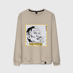 Свитшот хлопковый мужской Volfovich Art Black coin, цвет: миндальный