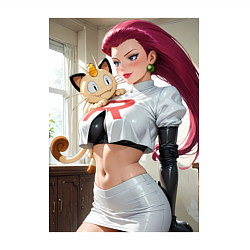 Свитшот хлопковый мужской Джесси и Мяут - команда Р: Покемоны, цвет: белый — фото 2