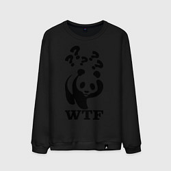Свитшот хлопковый мужской WTF: White panda, цвет: черный