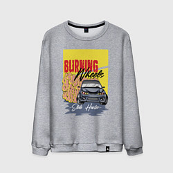 Свитшот хлопковый мужской Burning wheels, цвет: меланж
