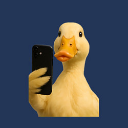 Свитшот хлопковый мужской Утка делает селфи, цвет: тёмно-синий — фото 2