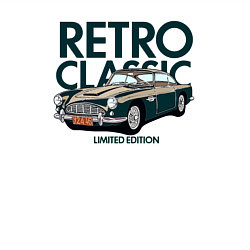 Свитшот хлопковый мужской Retro classic car, цвет: белый — фото 2