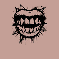 Свитшот хлопковый мужской Кровожадная улыбка, цвет: пыльно-розовый — фото 2