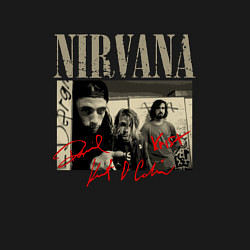 Свитшот хлопковый мужской Нирвана фото с автографами, цвет: черный — фото 2