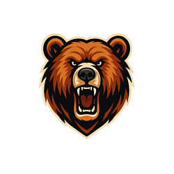 Свитшот хлопковый мужской Рычащий медведь, цвет: белый — фото 2