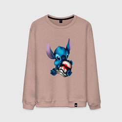 Свитшот хлопковый мужской Стич вырос, цвет: пыльно-розовый