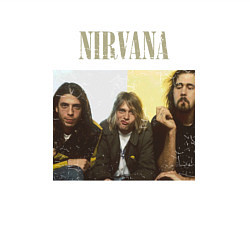 Свитшот хлопковый мужской Nirvana band foto, цвет: белый — фото 2