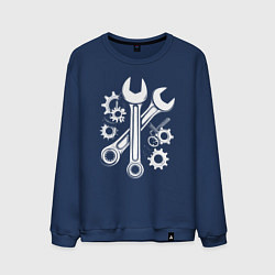 Мужской свитшот Рожковые ключи и шестеренки
