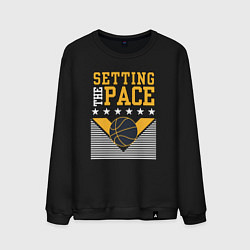 Свитшот хлопковый мужской Setting the pace, цвет: черный