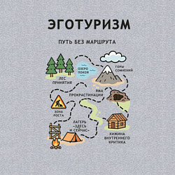 Свитшот хлопковый мужской Эготуризм - карта, цвет: меланж — фото 2