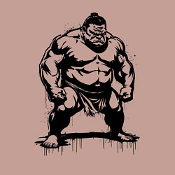 Свитшот хлопковый мужской Грозный сумоист, цвет: пыльно-розовый — фото 2