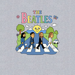 Свитшот хлопковый мужской The Beatles мультяшный стиль, цвет: меланж — фото 2