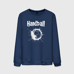Свитшот хлопковый мужской Гандбольный взрыв белой краски, цвет: тёмно-синий