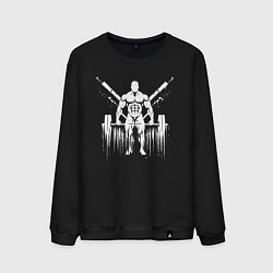 Мужской свитшот Пауэрлифтинг белое граффити