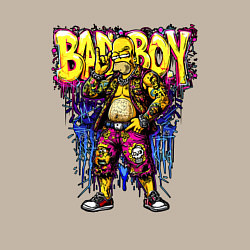 Свитшот хлопковый мужской Гомер бед бой, цвет: миндальный — фото 2