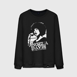 Свитшот хлопковый мужской Angela Davis, цвет: черный