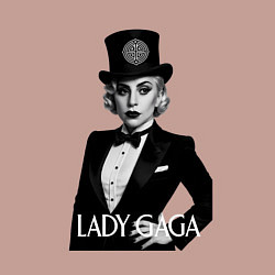 Свитшот хлопковый мужской Леди Гага в черном костюме, цвет: пыльно-розовый — фото 2