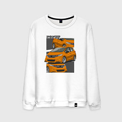 Свитшот хлопковый мужской Honda fit jazz городской стиль, цвет: белый