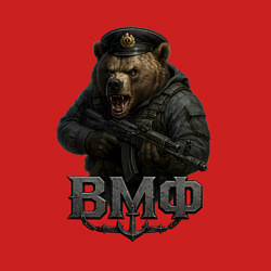 Свитшот хлопковый мужской ВМФ медведь пехотинец, цвет: красный — фото 2