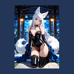 Свитшот хлопковый мужской Белая лисица в откровенном наряде, цвет: тёмно-синий — фото 2