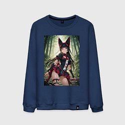 Свитшот хлопковый мужской Рори Меркурия в лесу, цвет: тёмно-синий