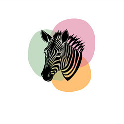 Свитшот хлопковый мужской Голова зебры, цвет: белый — фото 2