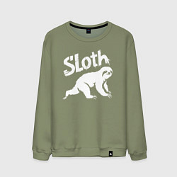 Свитшот хлопковый мужской Граффити ленивец, цвет: авокадо