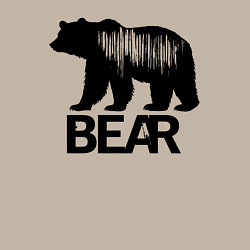 Свитшот хлопковый мужской Черный медведь с полосами, цвет: миндальный — фото 2