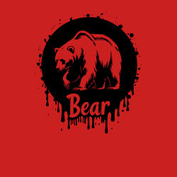 Свитшот хлопковый мужской Черный медведь в круге, цвет: красный — фото 2