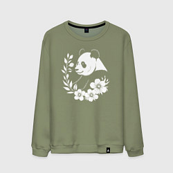 Мужской свитшот Панда среди цветов
