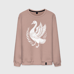 Свитшот хлопковый мужской Детализированный гусь, цвет: пыльно-розовый
