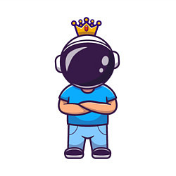 Свитшот хлопковый мужской Король космонавт, цвет: белый — фото 2