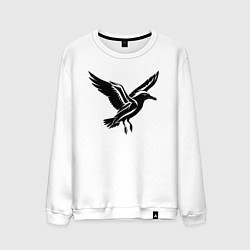 Свитшот хлопковый мужской Летящая чайка, цвет: белый