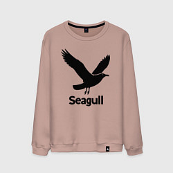 Свитшот хлопковый мужской Черная чайка, цвет: пыльно-розовый