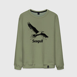 Мужской свитшот Чайка черной краской