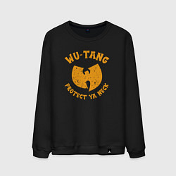 Свитшот хлопковый мужской Wu-Tang protect ya neck, цвет: черный