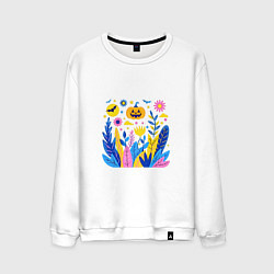 Свитшот хлопковый мужской Светильник Джек, цвет: белый