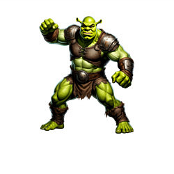 Свитшот хлопковый мужской Невероятный Шрек готовится нанести удар, цвет: белый — фото 2