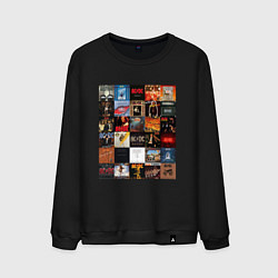 Свитшот хлопковый мужской AC DC - обложки, цвет: черный