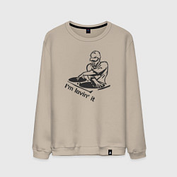 Свитшот хлопковый мужской Люблю диджеинг, цвет: миндальный