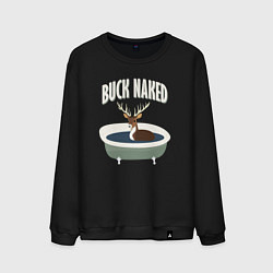 Свитшот хлопковый мужской Голый олень, цвет: черный