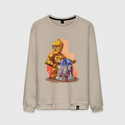Мужской свитшот Звёздные войны: c3p0 и r2d2 - арт