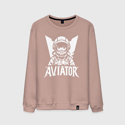 Свитшот хлопковый мужской Авиатор аниме, цвет: пыльно-розовый