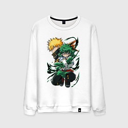 Свитшот хлопковый мужской Моя геройская академия Изуку Мидория, цвет: белый