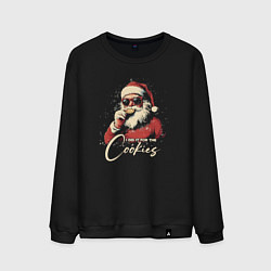 Свитшот хлопковый мужской Santa cookies, цвет: черный